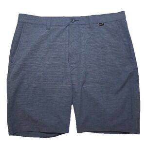 Travis Mathew Golf Shorts Men's 36 Blue Stripe 10" Performance Stretch Belt Loop